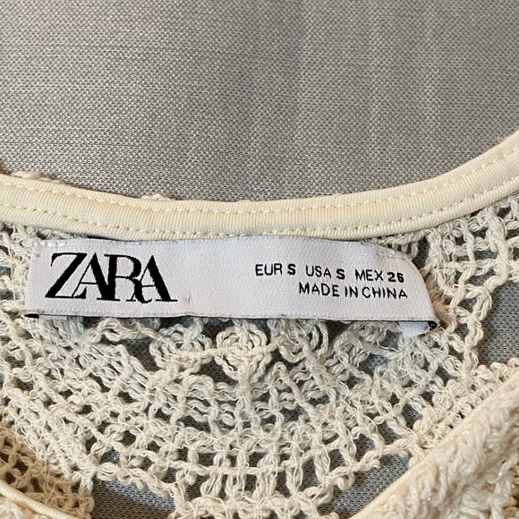 Zara Women’s Knit Top Size S Ruffled Ballon Sleeves - Picture 8 of 10